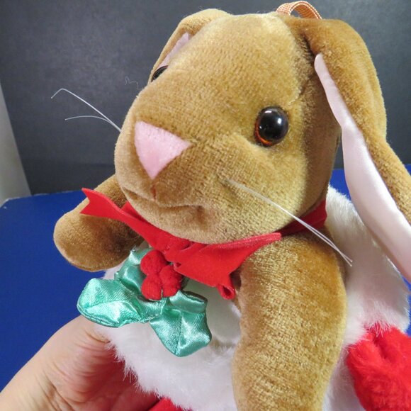Christmas plush rabbit in stocking no logo RABBIT DOES NOT COME OUT - Picture 2 of 12